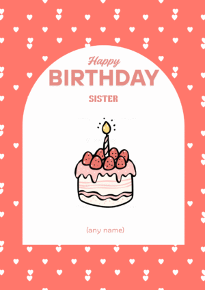 Classic Pink Cake Birthday Card for Sister