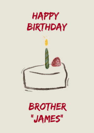 Minimalist Birthday Cake Card for Brother