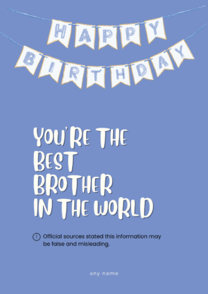 Best Brother in the World Birthday Card