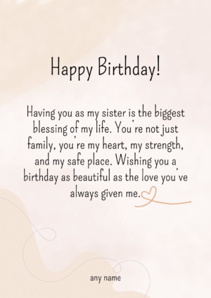 Elegant Minimalist Birthday Card for Sister