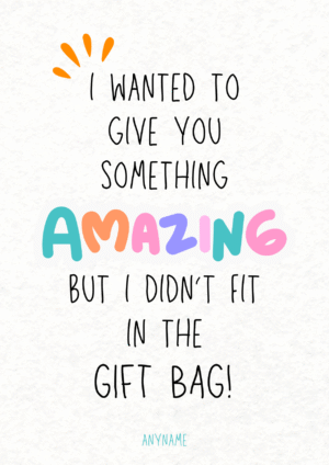 Funny Gift Bag Birthday Card for Sister