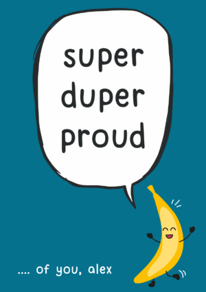Super Duper Proud Banana Graduation Card