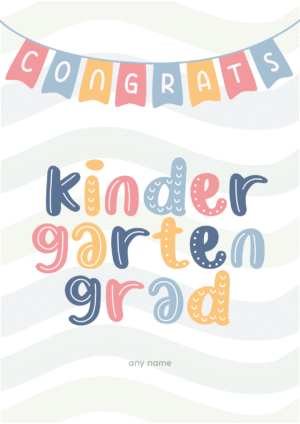 Kinder Grad Colourful Banner Card