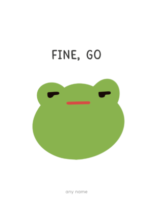 Fine Go Frog New Job Card