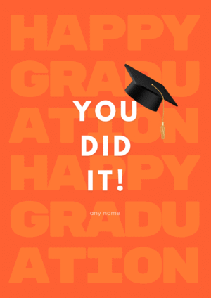 Bold Red You Did It Graduation Card