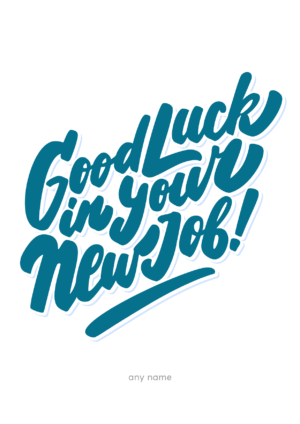 Blue Brush Lettering New Job Card