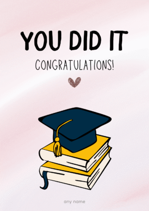 Soft Pink You Did It Graduation Card