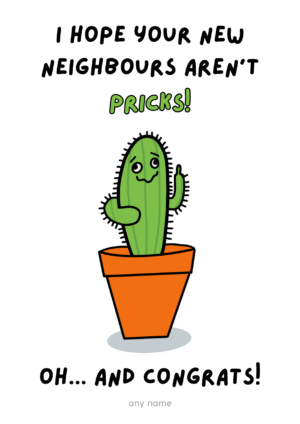 Cactus Neighbours New Home Card