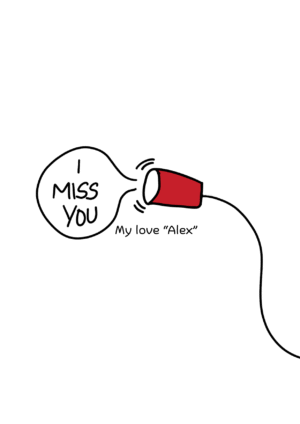 Tin Can Phone Miss You Card