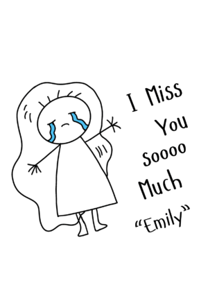Crying Doodle Miss You Card