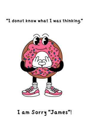 Donut Mistake Funny Apology Card