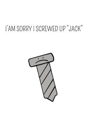 Screwed Up Tie Apology Card