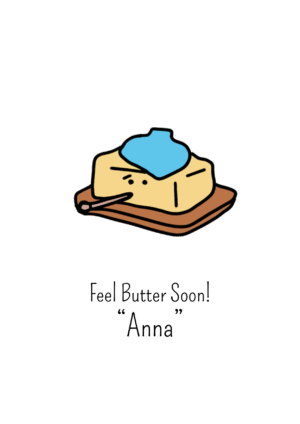 Feel Butter Soon Pudding Get Well Card