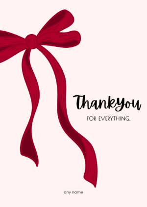 Thank You Bow Card