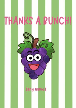 Grape Themed Punny Thank You Card