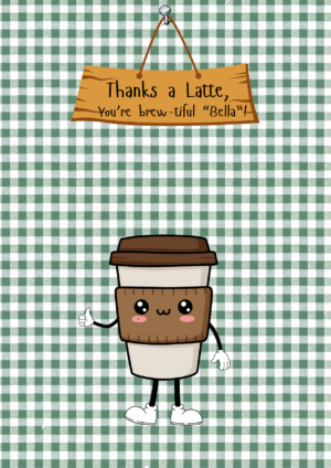 Coffee Cup Pun Thank You Card