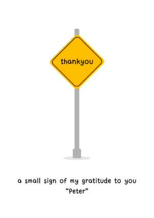 Minimal Road Sign Thank You Card