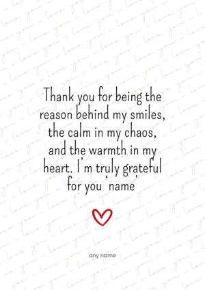 Grateful for You Heartfelt Message Card