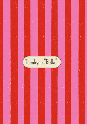 Pink Stripe Thank You Card