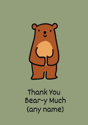 Bear Appreciation Thank You Card