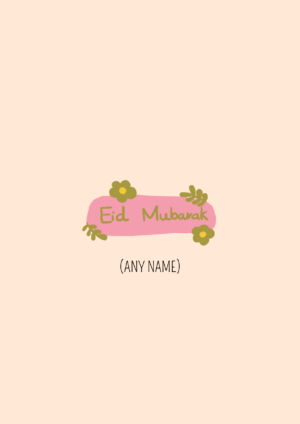 Minimal Pink Eid Mubarak Banner Card
