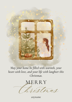 Warm Window Scene Christmas Card