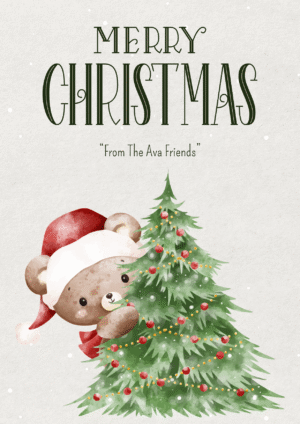 Festive Bear Christmas Tree Card