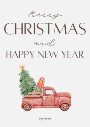 Christmas Pickup Truck Card