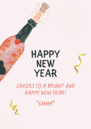 Champagne Celebration New Year Card