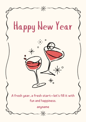 Toasting Glasses New Year Card
