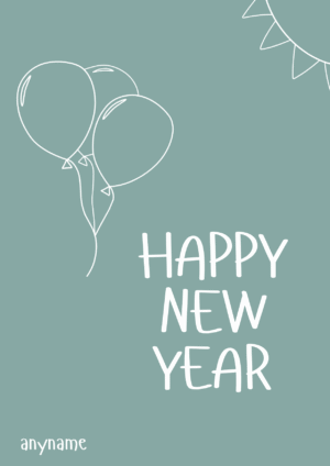 Balloon Wishes New Year Card