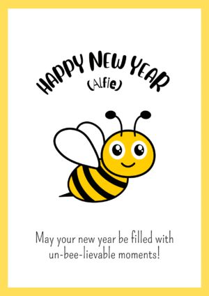Bee Joyful New Year Card