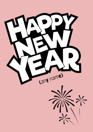 Bold Pink New Year Card