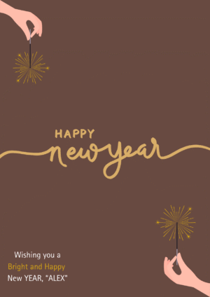 Elegant Firework New Year Card