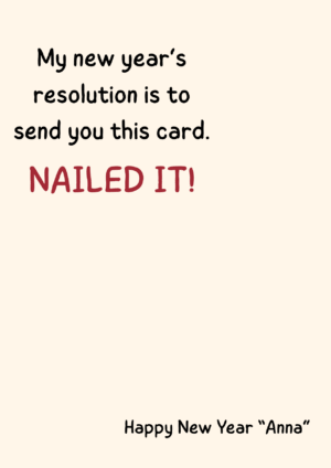 Nailed It Resolution New Year Card
