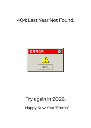 Error 404 Last Year Not Found New Year Card