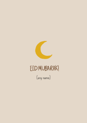 Minimal Crescent Eid Mubarak Card – Personalised Option