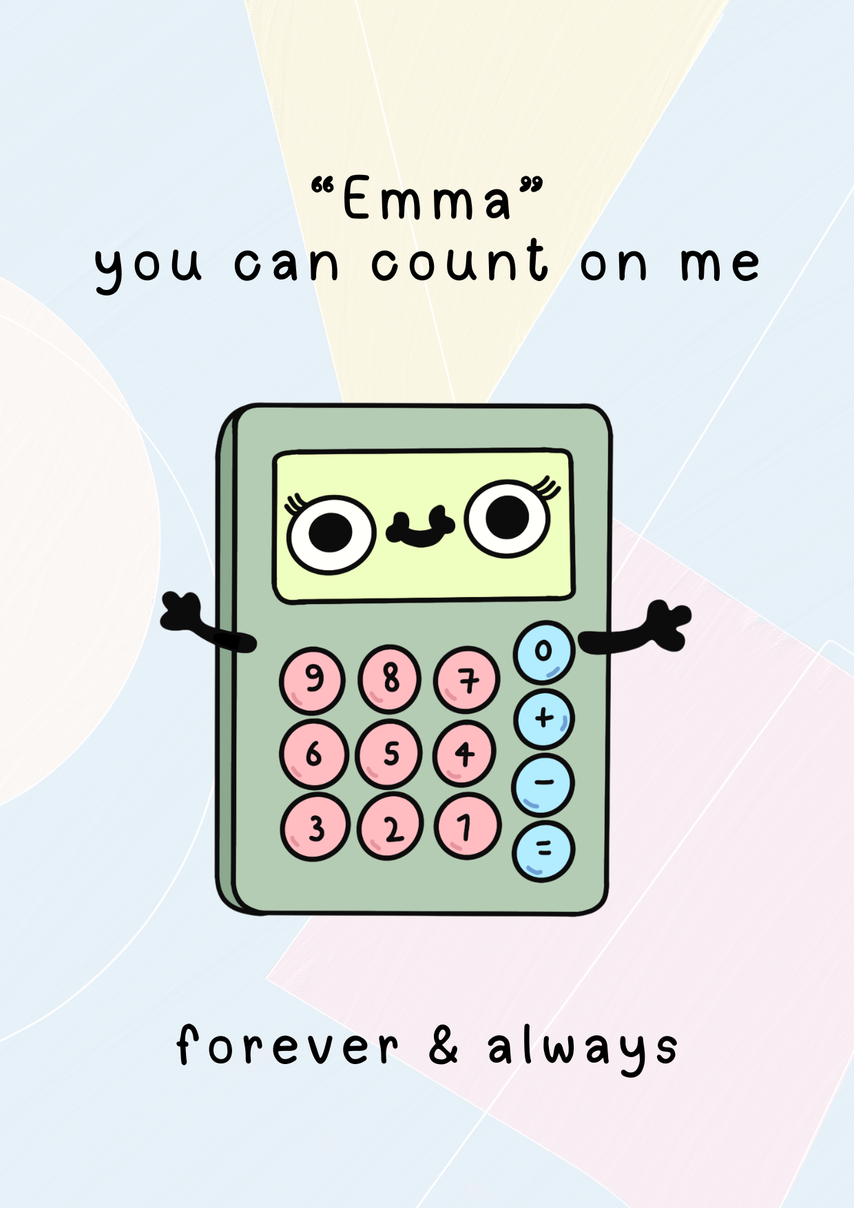 You Can Count on Me Personalised Birthday Card