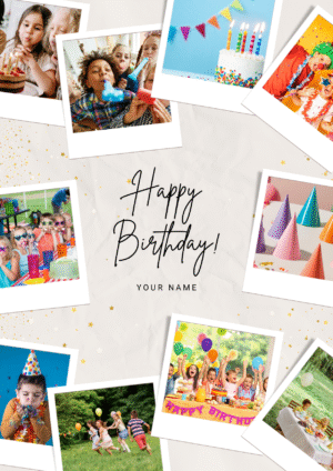 Polaroid Collage Happy Birthday Card