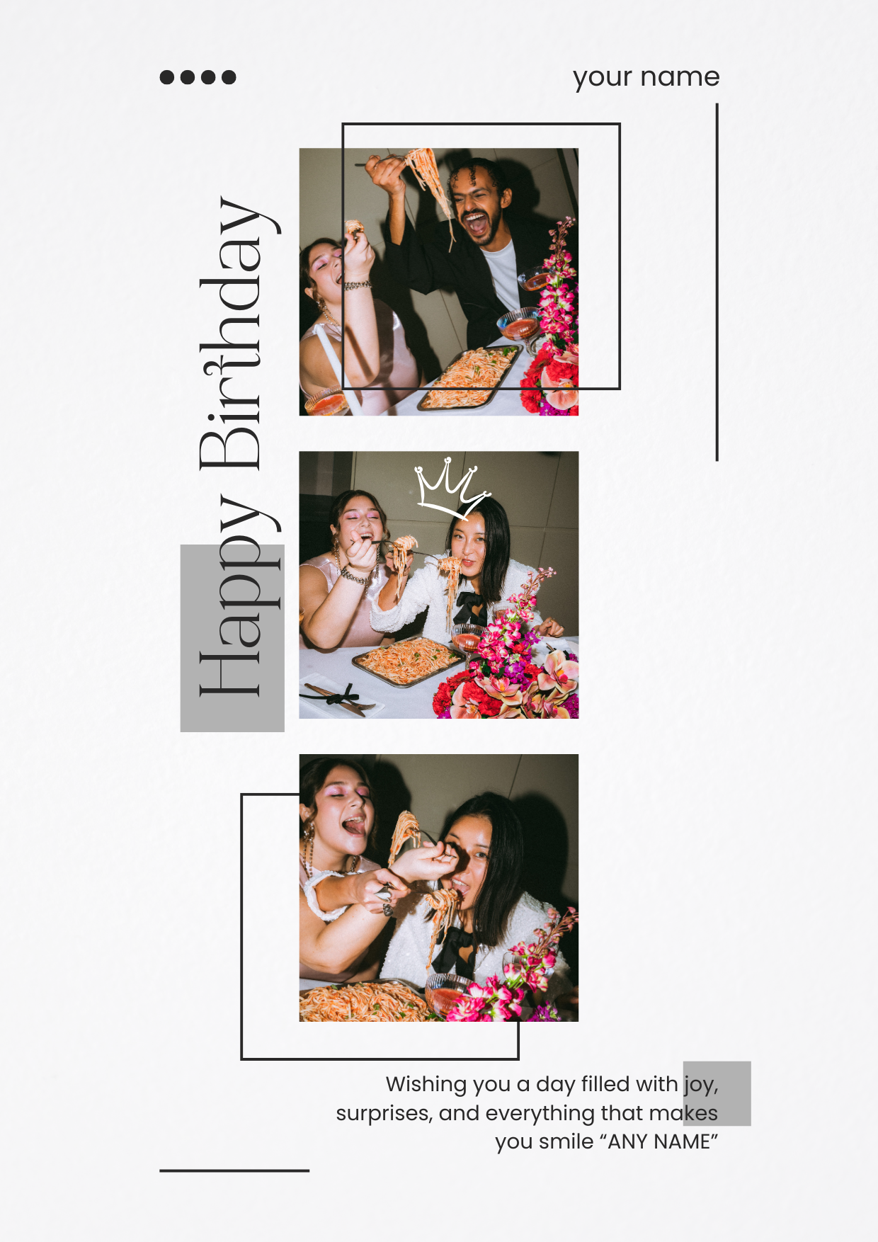 Modern Minimal Photo Strip Birthday Card