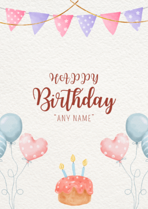 Bunting and Balloons Personalised Birthday Card