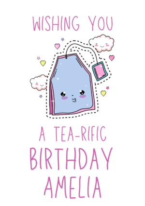 A Tea-riffic Birthday Personalised Cute Card