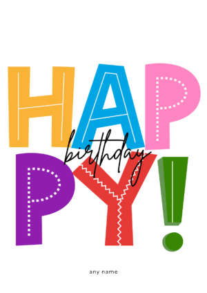 Bold & Bright “HAPPY” Birthday Card